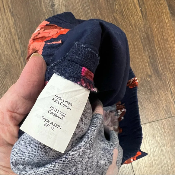 J.Crew factory navy floral linen blend shorts SZ 12 - Picture 6 of 6